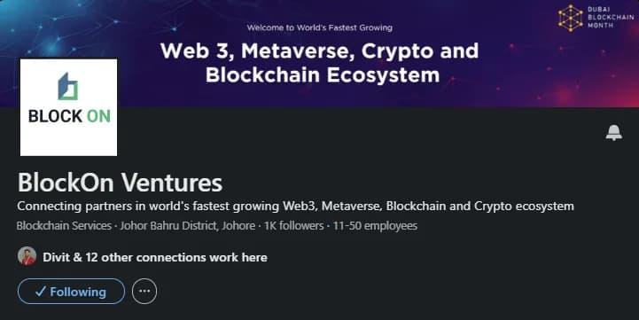 BlockOn Ventures social profile