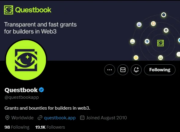 Questbook social profile